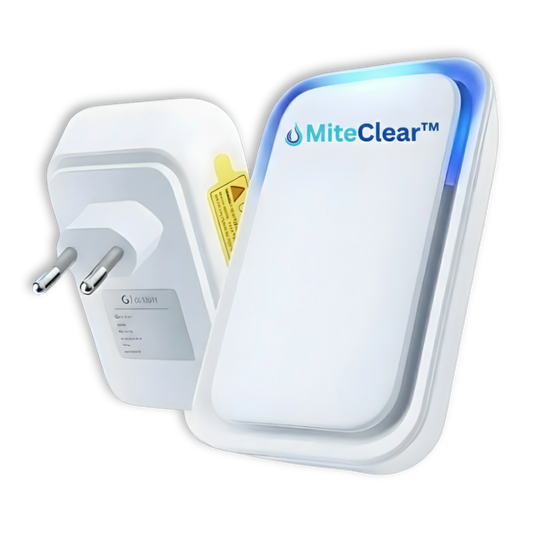MiteClear™ Plug-in Luftreinser | Fjerner 99 % af alle husstøvmider og allergener på 24 timer