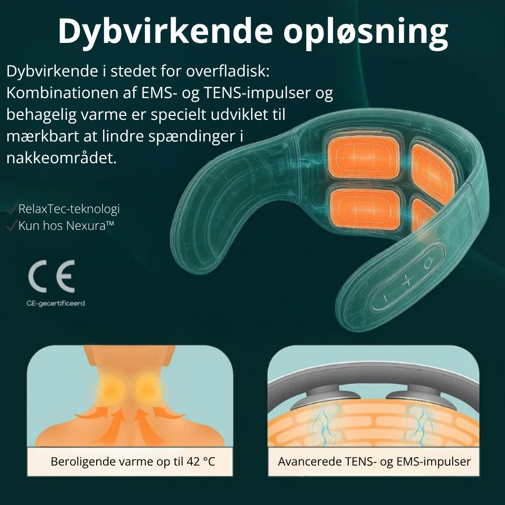 Nexura™ - 11-i-1 halsløsning | Slap af i nakkemusklerne på bare 15 minutter – hvor og når du vil