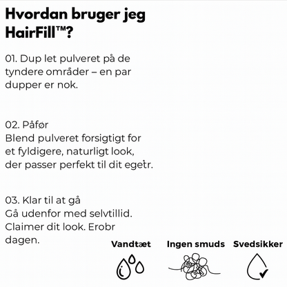 HairFill™ Hårlinje Pulver - Synligt fyldigere hår på få sekunder!