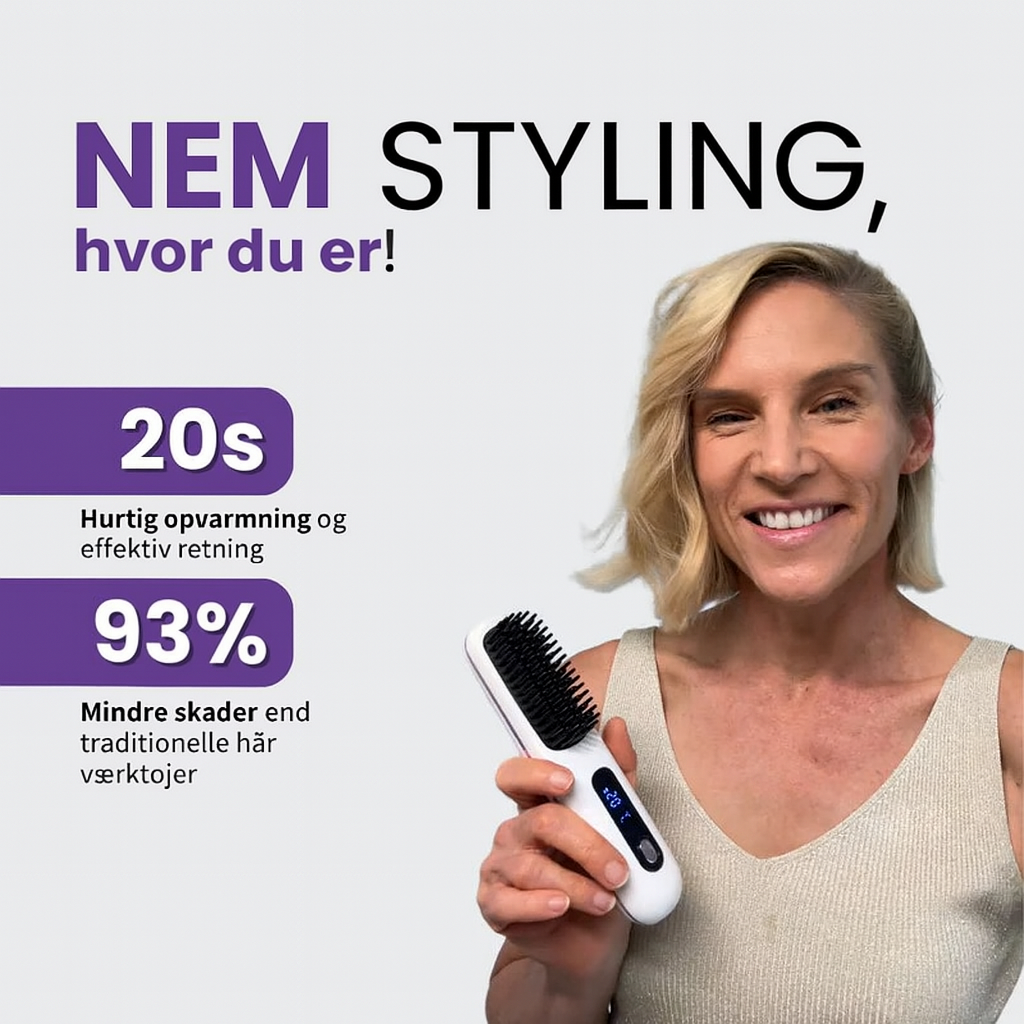 Veluxe™ GoBrush PRO - Sig farvel til dårlige hårdage med denne bærbare glattejernsbørste