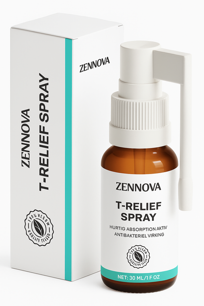 T-Relief Spray - Lindrer op til 99 % af øreproblemer ved regelmæssig brug inden for den første uge af behandlingen.