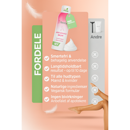 BareEase™ Hårfjerningsskum - Fjerner hår nemt og smertefrit derhjemme