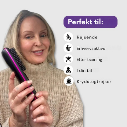 Veluxe™ GoBrush PRO - Sig farvel til dårlige hårdage med denne bærbare glattejernsbørste