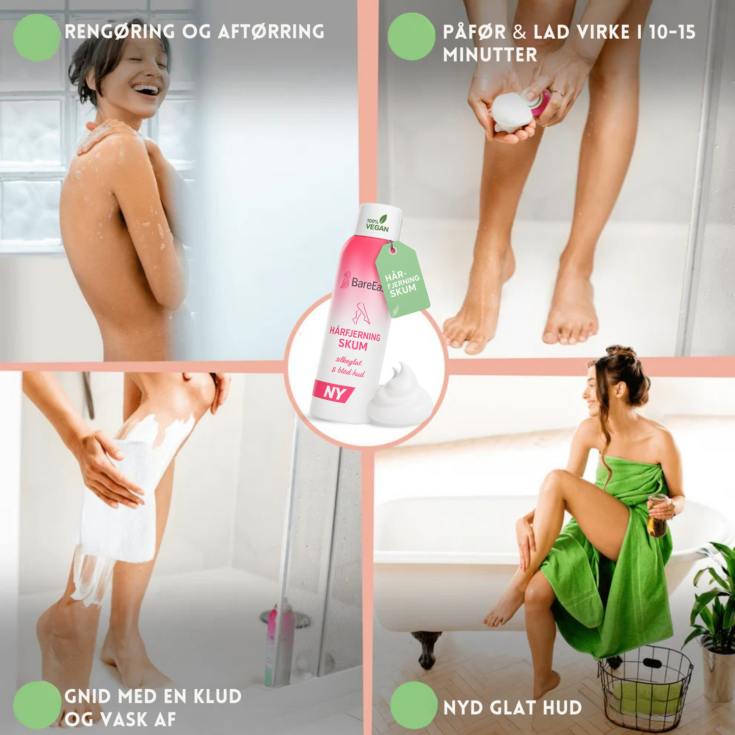 BareEase™ Hårfjerningsskum - Fjerner hår nemt og smertefrit derhjemme