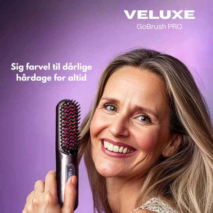 Veluxe™ GoBrush PRO - Sig farvel til dårlige hårdage med denne bærbare glattejernsbørste